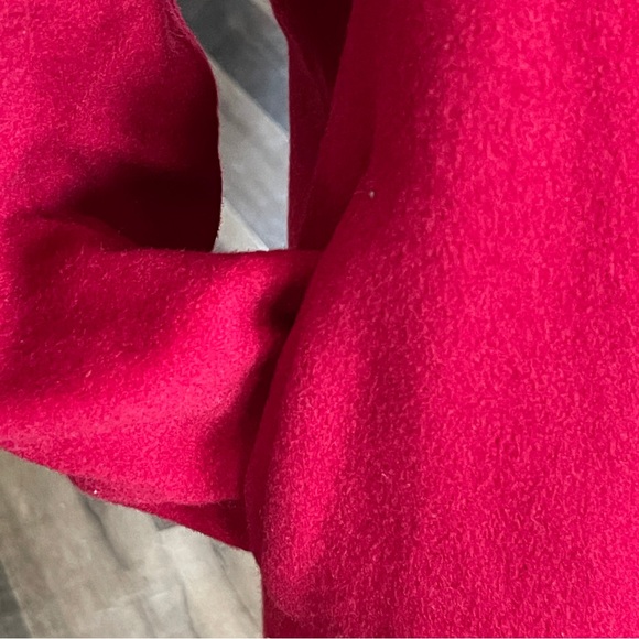 Vintage London Fog Red 100% Wool Lined Trench Coat Size 12-M - Picture 7 of 16